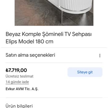 Evkur Alışveriş Şömineli TV Konsolu Teslimat Hayal Kırıklığı