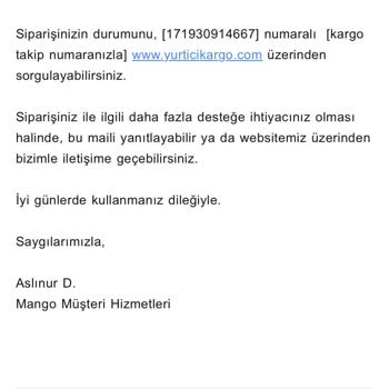 Mango Ürün İadesi Değişimi Yapmıyor