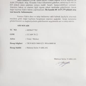 Sigorta Bilgi ve Gözetim Merkezi Corpus Sigortanın Değer Kaybı Ödemesi