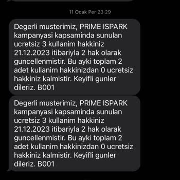 Türk Telekom Prime İspark Kampanyasından Yararlanamıyorum.