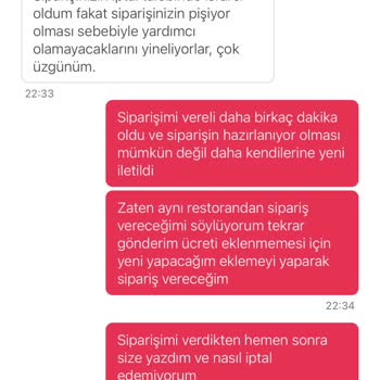 Yemek Sepeti Siparişi İptal Etmiyor