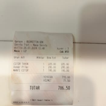 Saray Muhallebicisi Adisyona Yüzde 10 Hizmet Bedeli Yansıtılması