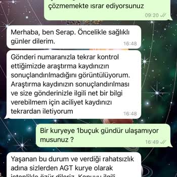 AGT Kurye (aynigunteslim.com) AGT Den Teslim Alınamayan Sipariş