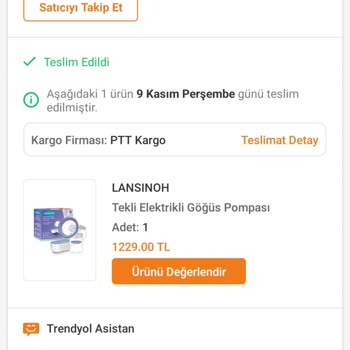 Trendyol Süt Pompası Arıza