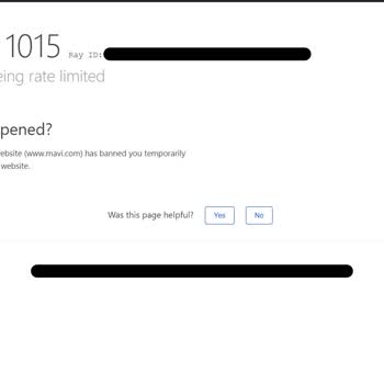 Mavi.com Geçici Ban Sorunu