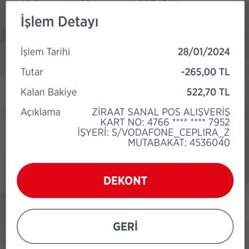 Vodafone Kolay Paket Parasını Çekip Paketi Hattıma Tanımlamadı