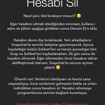 Snapchat 72 Sat Güvenlik Kısıtlaması