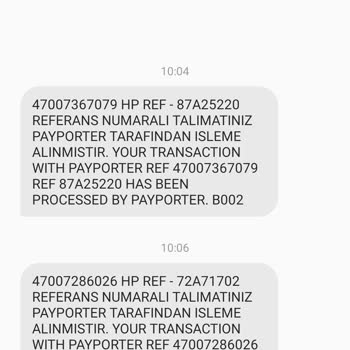 Payporter Rahatsızlık Veren SMS Leri