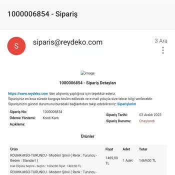 Reydeko Halı Yanlış Ürün Gönderdi Paramı İade Etmiyor