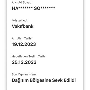 AGT Kurye (aynigunteslim.com) Kredi Kartımı 1 Aydır Teslim Etmediler