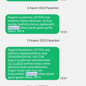 Watsons Eksik Ürün Ve Kupon Kullanamama