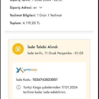 Boyner İade Talebi Alınmış Siparişimin Geri Ödemesinin Yapılmaması