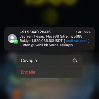 WhatsApp Tarafıma Gelen Mesaj
