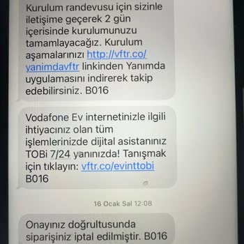 Vodafone Net Kurulum Ve İptal İlgisizliği