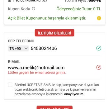 Obilet E Mail Hatası