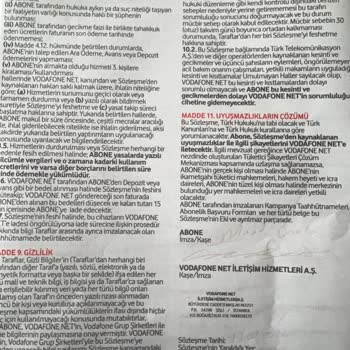 Vodafone Teslim Etmesi Gereken Hizmeti Yerine Getirmemesi