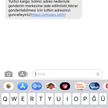 PTT Kargo Tarafından Atılan Şüpheli Mesaj.