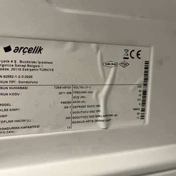 Arçelik Statik Buzdolabı Hatalı Derim Dondurucu