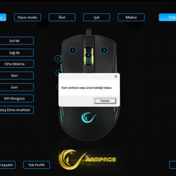 Rampage Mouse Fare Üreticisi Veya Ürün Kimliği Hatası