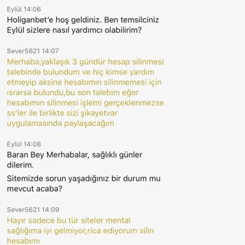 Holiganbet Hesabımı Silmiyor Ve Bilgilerinizi Çalıyor