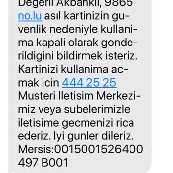Akbank Yeni Kart Elime Ulaşmadan 1 Yıldan Fazla Süreli Kartın İptali
