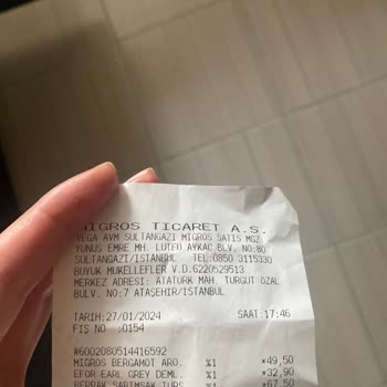Migros Bergamot Aromalı Çaydan Çıkan Yabancı Cisim