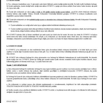 GYMFIT Yurt Dışı Taşınma Sebebiyle Üyelik İptal Problemi