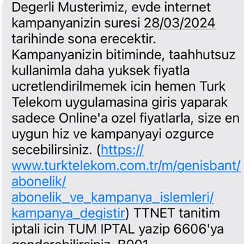 Türk Telekom Online İşlemlerde Kampanya Yenileme Hata Veriyor