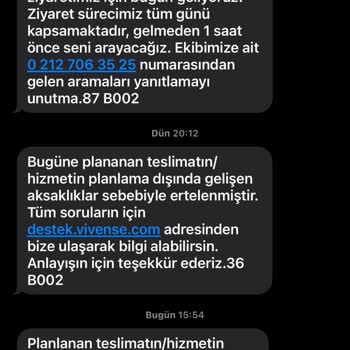 Vivense Ve Bitmeyen Teslimat Yalanları, İletişim Engelli Olmaları.