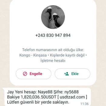 WhatsApp +243 830 947 894 Numara Mesajı