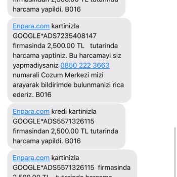 28.01.2024 Enpara Kredi Kartı İzinsiz Çekimler