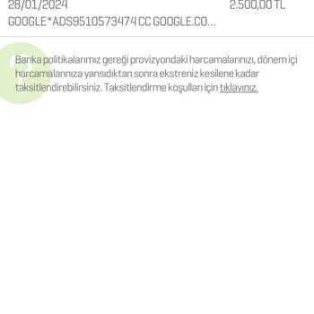 28.01.2024 Enpara Kredi Kartı İzinsiz Çekimler