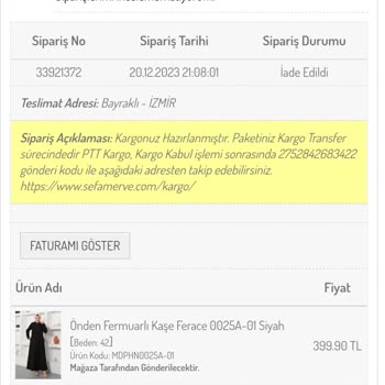 Sefamerve Ellerinde Olamayan Ürünü Sattı, Şimdi Para İademi Yapmıyor