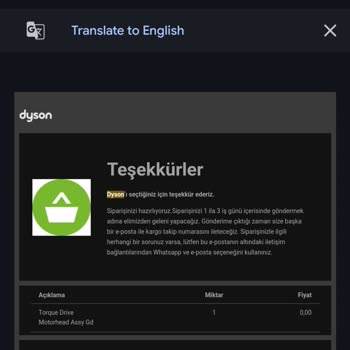 Dyson Yeni Başlık Göndermedi