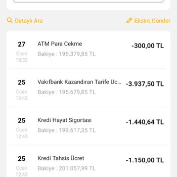 VakıfBank Kazandıran Tarifeden Kesilen Ücret
