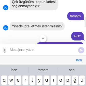 Getir Müşteri Memnuniyetsizliği. İade