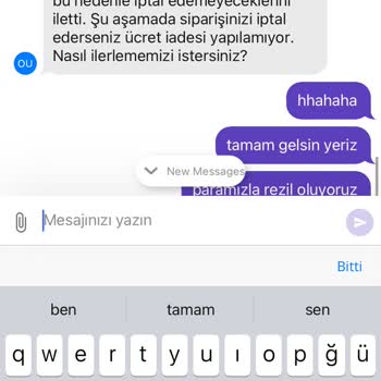 Getir Müşteri Memnuniyetsizliği. İade