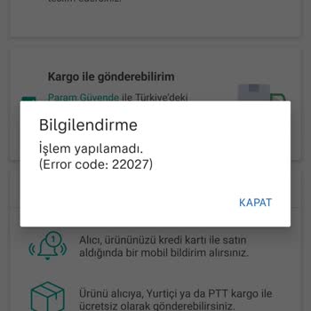 Sahibinden Hata Kodu 22027