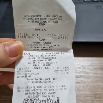 Mavibahçe AVM Sevil Parfümeri Tedarik Edilmeyen Ürün