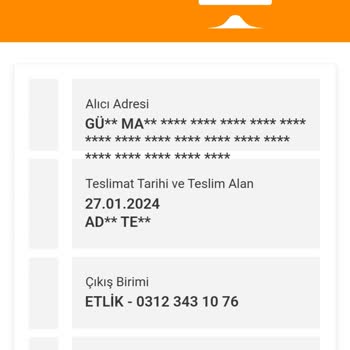 Adil Işık İnternet Siparişim Başka Birine Teslim Edilmiş Gözüküyor