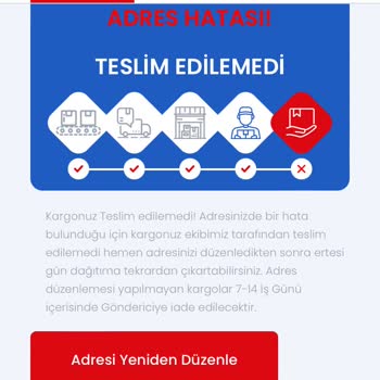 Aras Kargo Adres Hatası Bildirimi