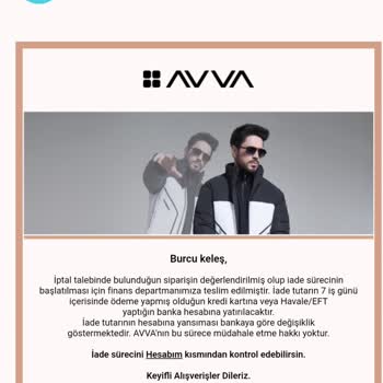 Avva Giyim Ürün Gönderimi Sorunlu