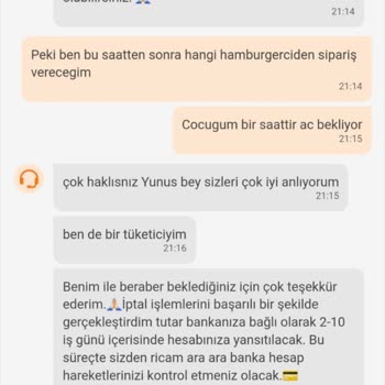 Konya Cajun Corner Trendyol Yemek Siparişi Ücret Düşük Bulup Getirmedi