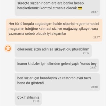 Konya Cajun Corner Trendyol Yemek Siparişi Ücret Düşük Bulup Getirmedi