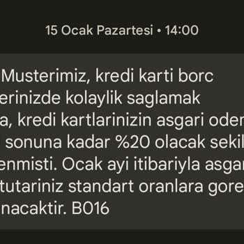 Yapı Kredi Bankası Kredi Kartı Asgari Ödeme Oranı