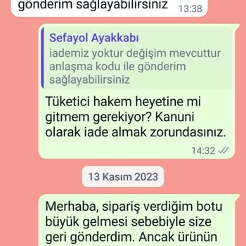 Sefayol.com Sefayol Firması İademi Kabul Etmedi