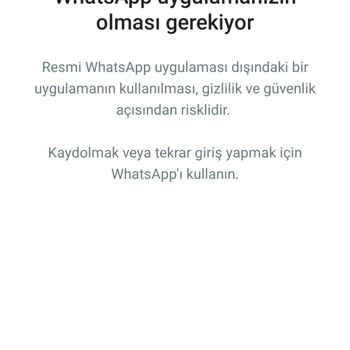 WhatsApp Resmi Uygulama Kullanma Hatası
