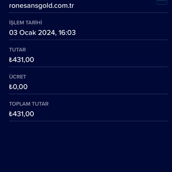 Rönesans Gold Yanlış Ödeme Sonrası İade Sorunu!