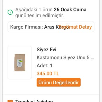 Trendyol Siyez Evi'nden Alınan Undaki Acılık