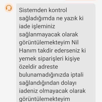 Trendyol Yemek' Ten Şikayetçiyim...